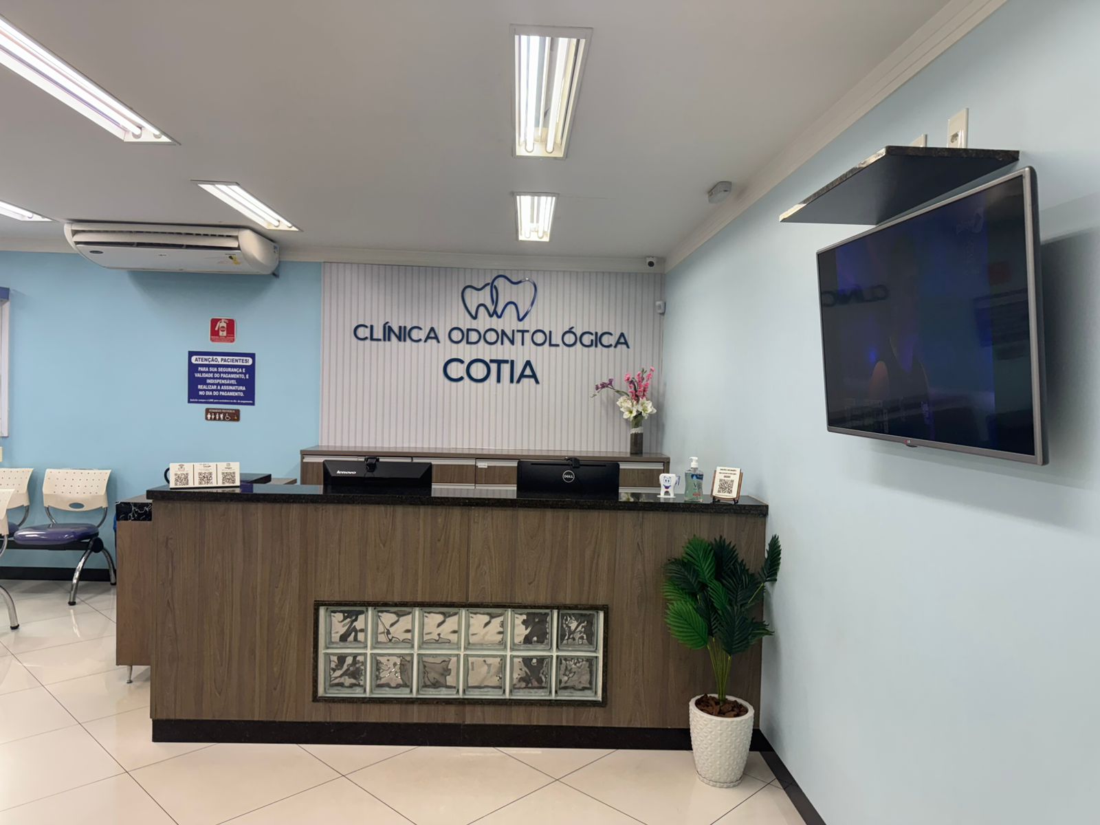 Recepção atual da Clínica Odontológica Cotia